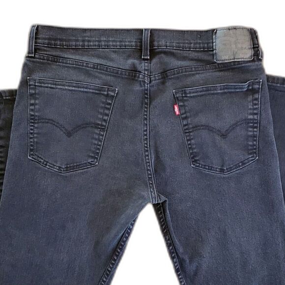 Levi's 502 Men Taper Stretch Jeans Black Size 36x32 - Picture 2 of 8